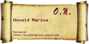 Osvald Marina névjegykártya